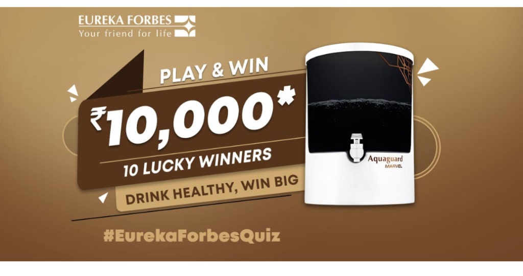 Amazon Eureka Forbes Quiz Answers Win – Rs.10000
