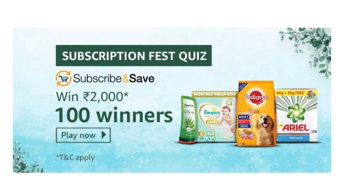 Amazon Subscription Fest Quiz Answers -Win Rs.2000 Balance