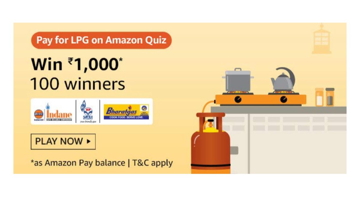 Amazon Pay For LPG On Amazon Quiz Answers -Win Rs.1000 Balance
